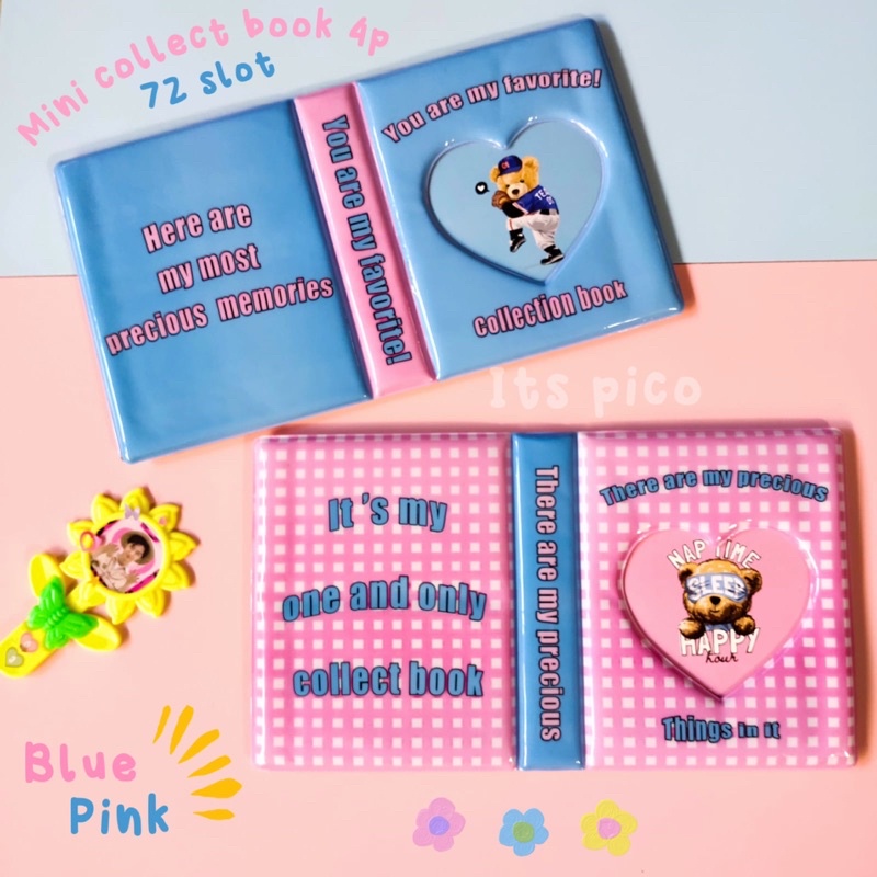 (itspico) 72 slot mini collect book for photocard bluepink cute 2p kolbuk best seller