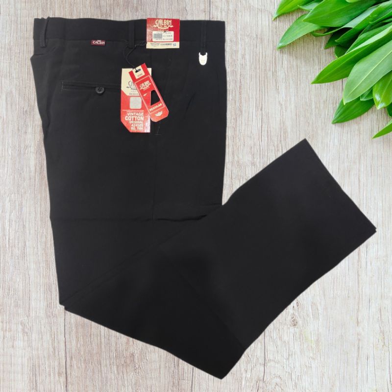 CELANA CALBIN HITAM FORMAL ORIGINAL PRIA | CELANA KANTOR PRIA | CELANA KERJA LAKI LAKI  CELAH KERJA 