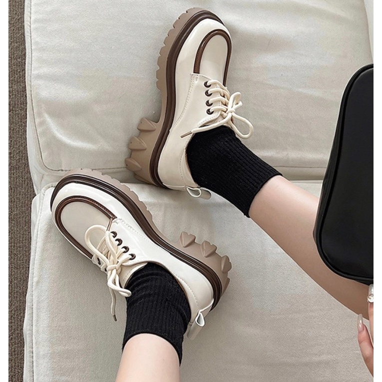 AVANCEID 1837 Heels Sepatu Sneakers Docmart Kerja Wanita Hitam Import