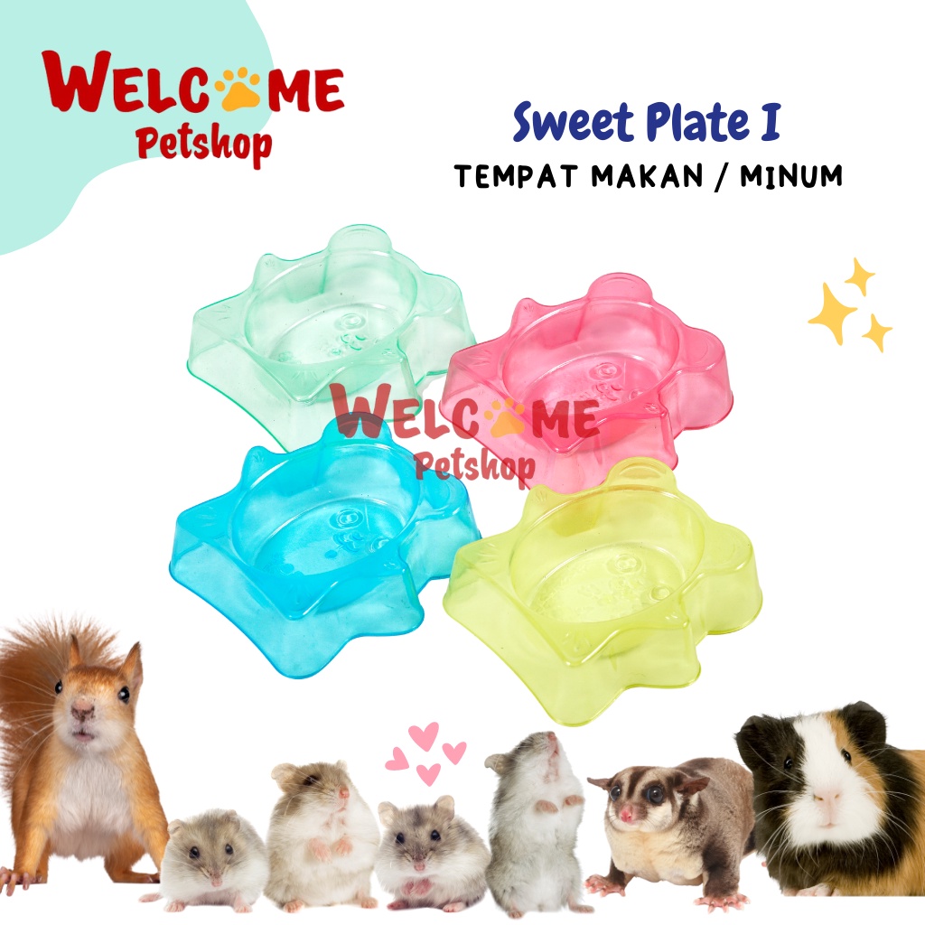 Tempat Makan Sweet Plate No.1 untuk Hamster / Sugar Glider / Marmut / Kelinci