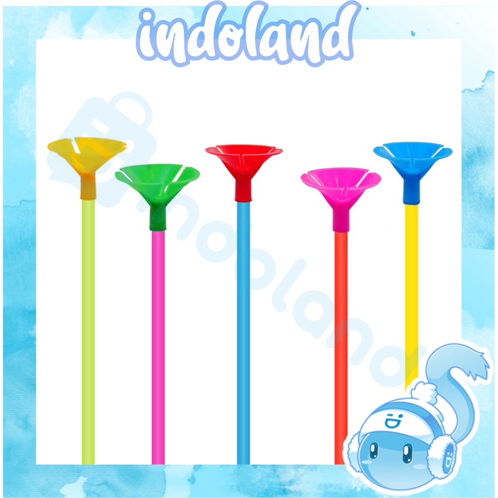 ☀ INDOLAND ☀ Tangkai Balon / Gagang Balon / Stik Balon Warna Warni / Pegangan Cup Balon Warna Random / Pegangan Balon / Stick Balon R812