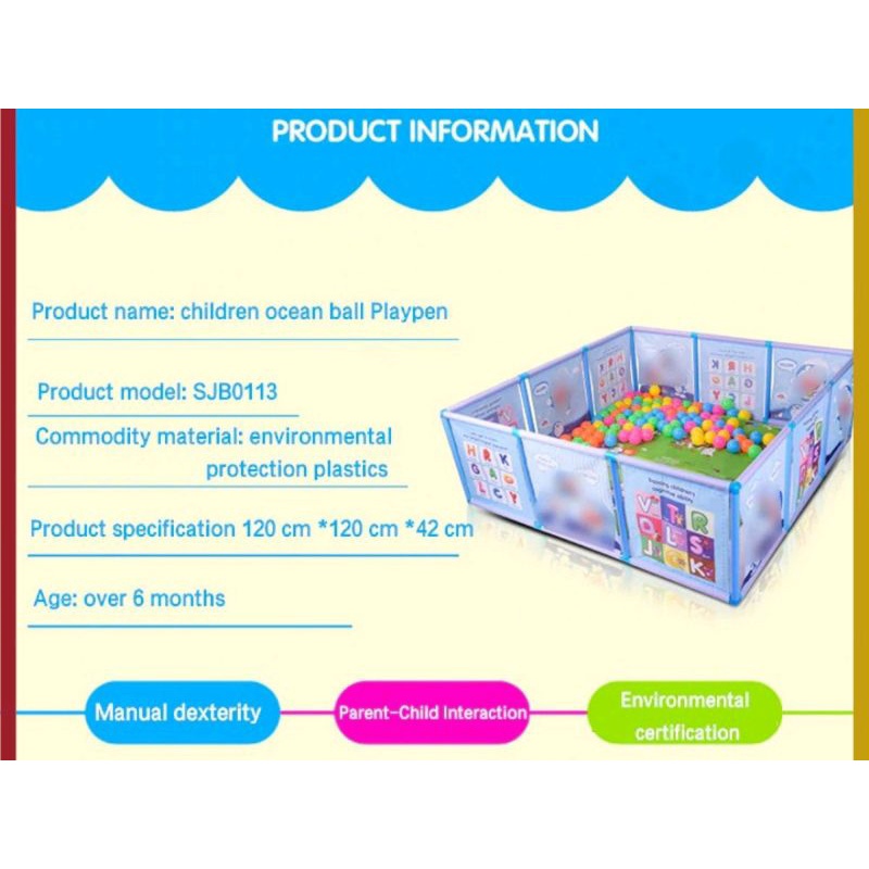 Pagar Pembatas Anak Kotak Mandi Bola Pagar Anak Balita