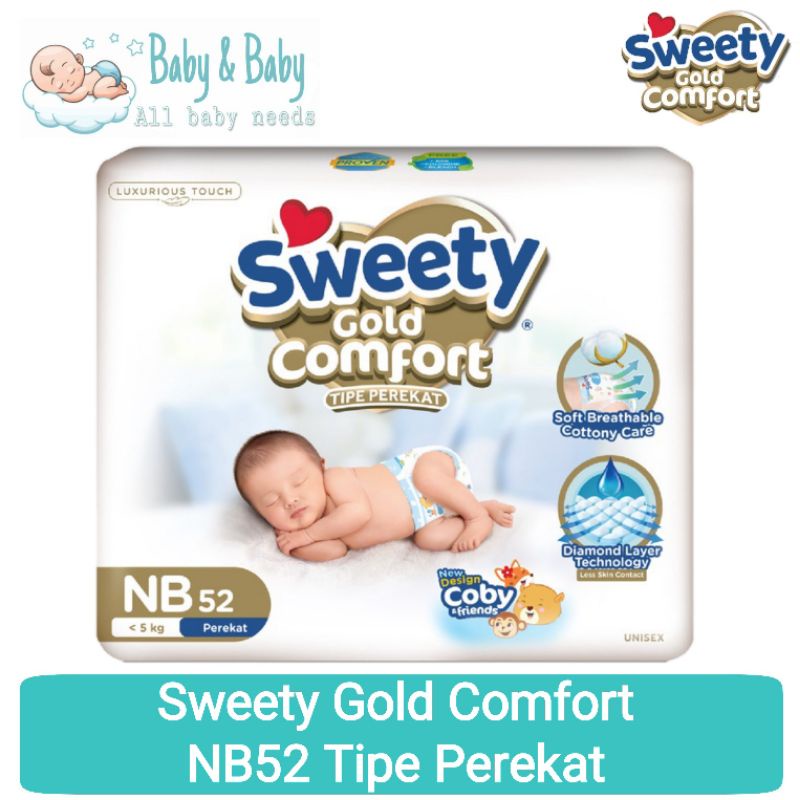 Sweety Gold Comfort NB52 - Popok Bayi Perekat