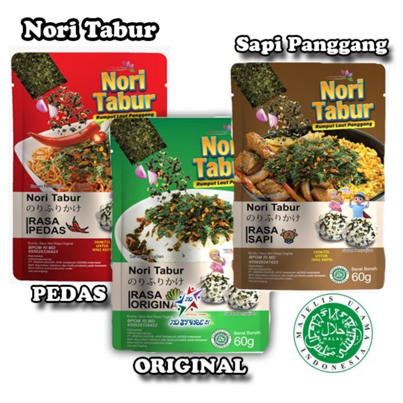 

Nori Tabur Rumput Laut Panggang 60g Halal | original | pedas