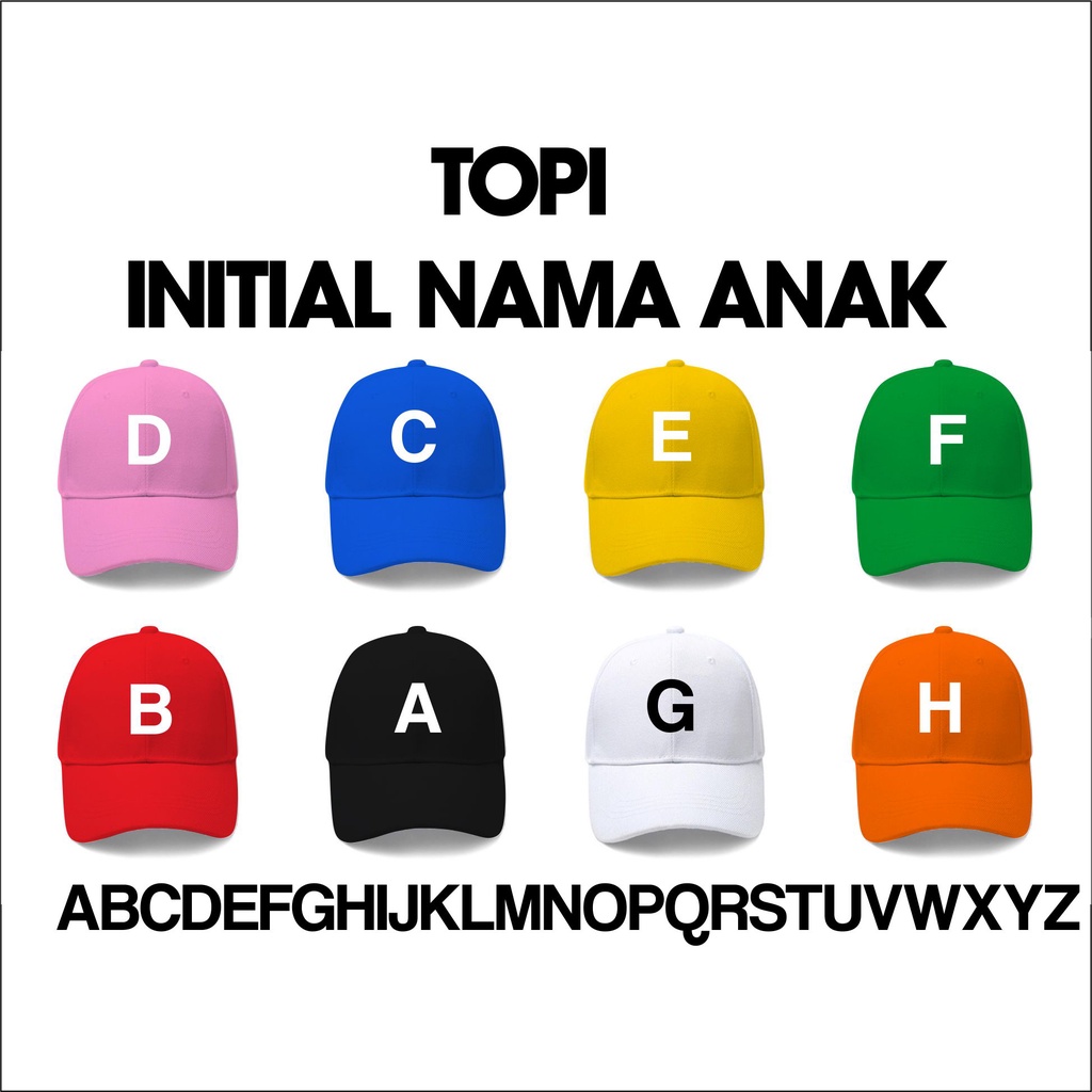 Topi Anak Lucu Huruf Inisial