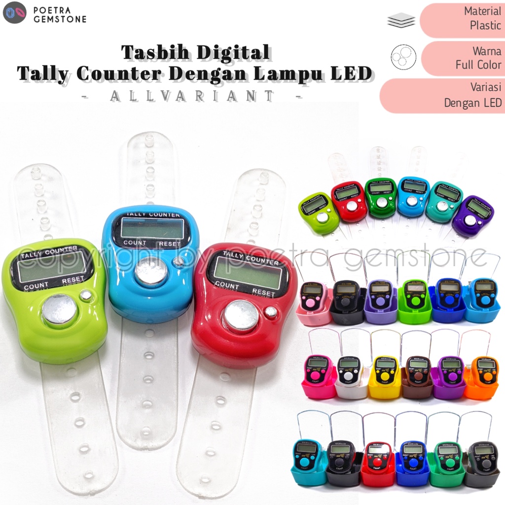 Tasbih Digital Mini LED Lampu NT M-05 Tally Digital Finger Counter LED Alarm Import Murah