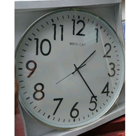 Jam Dinding Besar Silver Diameter 45 Cm