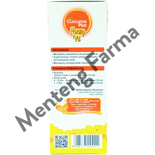 Curcuma Plus Honey Vit Original 100 mL - Madu Multivitamin Anak