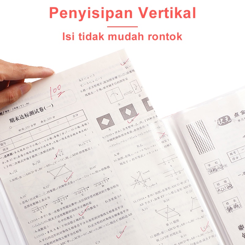 Deli Clear Holder A4 Map Dokumen File Map Folio Plastik 60 Lembar Lucu Doodle Organizer Display Book