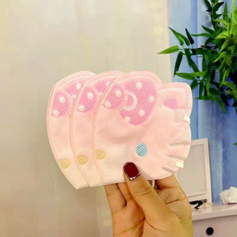 MASKER ANAK 3D DUCKBILL KEPALA HELLO KITTY WARNA PINK