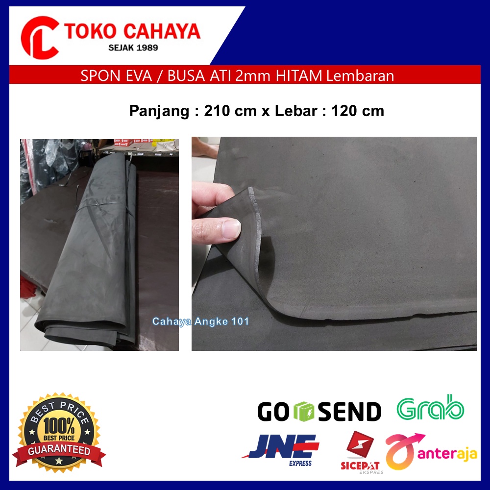Spon Eva Sponge Busa Ati Spon Karet 2mm Hitam Putih 120 x 210 cm Lembaran