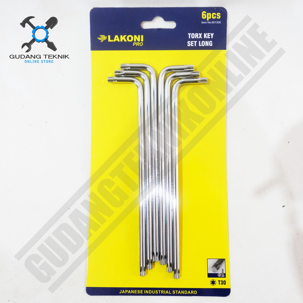 Kunci L Bintang Panjang SATUAN T15 T20 T25 T30 LAKONI / Tork Key Long LAKONI PER PCS