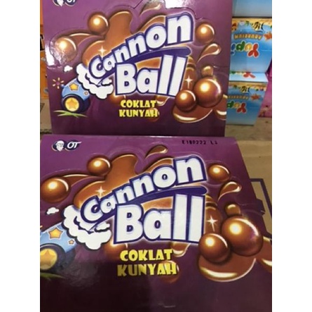 

New Deal--CANNON BALL canon bal coklat kunyah. 1 box isi 24 Sachet