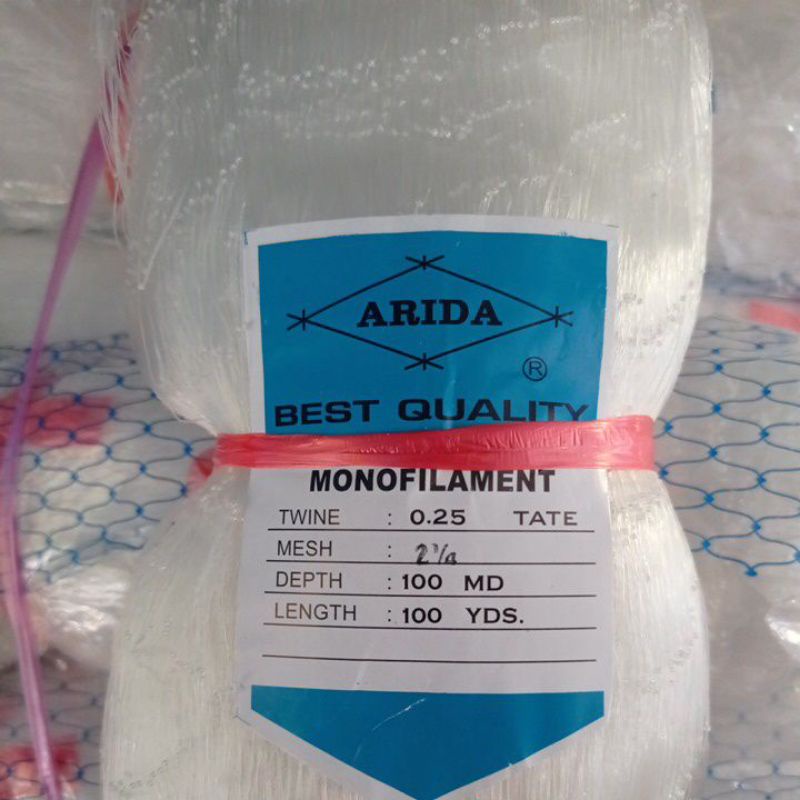 Jaring Ikan Arida 0.25 2¼ inchi 100md/100yds tate Pukat Jaring Ikan Pukat Arida Jaring Ikan Murah Ja