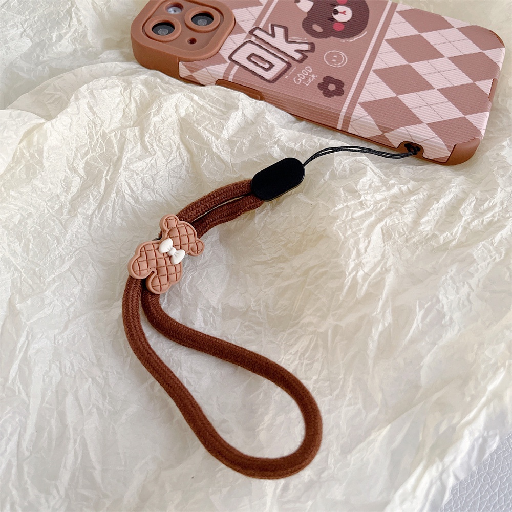 1Pcs Cartoon Bear Portable Short Phone Chain Adjustable Lanyard Wrist Rope for Phone Accessories