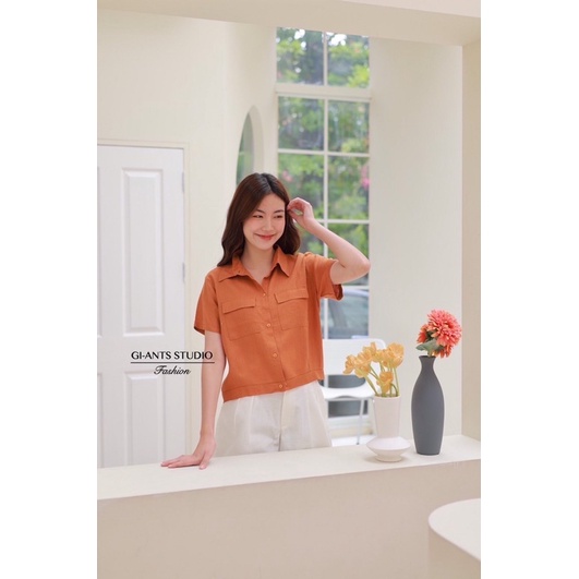 GIANTS BASIC MODEL KEMEJA CROP KANTONG 2/BLOUSE BANGKOK (BJGB339)