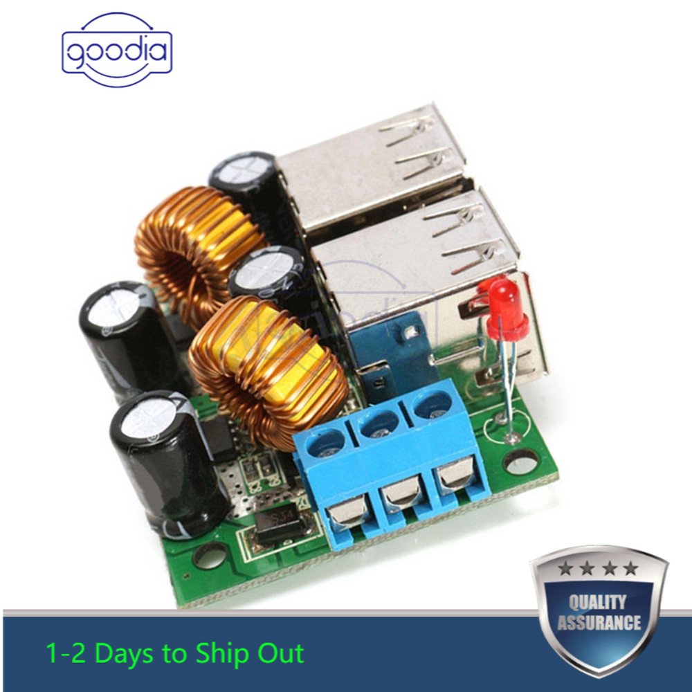 ✫〖ready to ship/COD〗✫  Modul Power Supply Step Down DC 12V 24V 40V to 5V 4-usb untuk MP3 / GPS