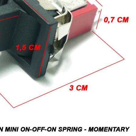 Saklar Togel 3 Pin Mini On-Off-On Spring - Momentary