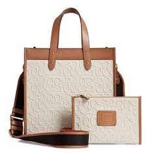 [Instant/Same Day]Coach new 89165 canvas women's embossed Iogo shoulder bag messenger bag handbag   ttb