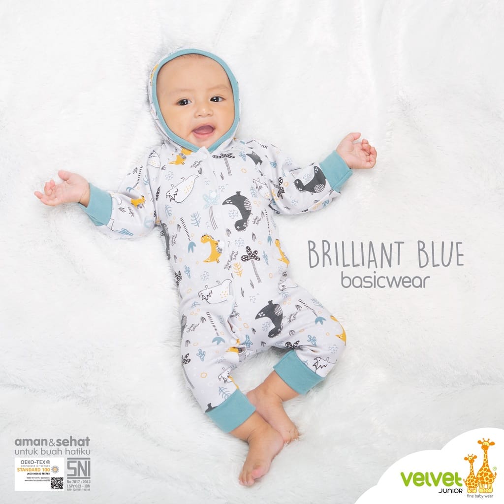 Velvet Junior Baju Kodok Topi Buka Kaki NB Brilliant Series - Isi 3 Pcs