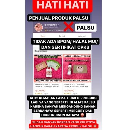 HARGA MURAH PEMUTIH KULIT TERCEPAT GLOW UP GLOWUPID | GLOWUPINDO ❂ 863