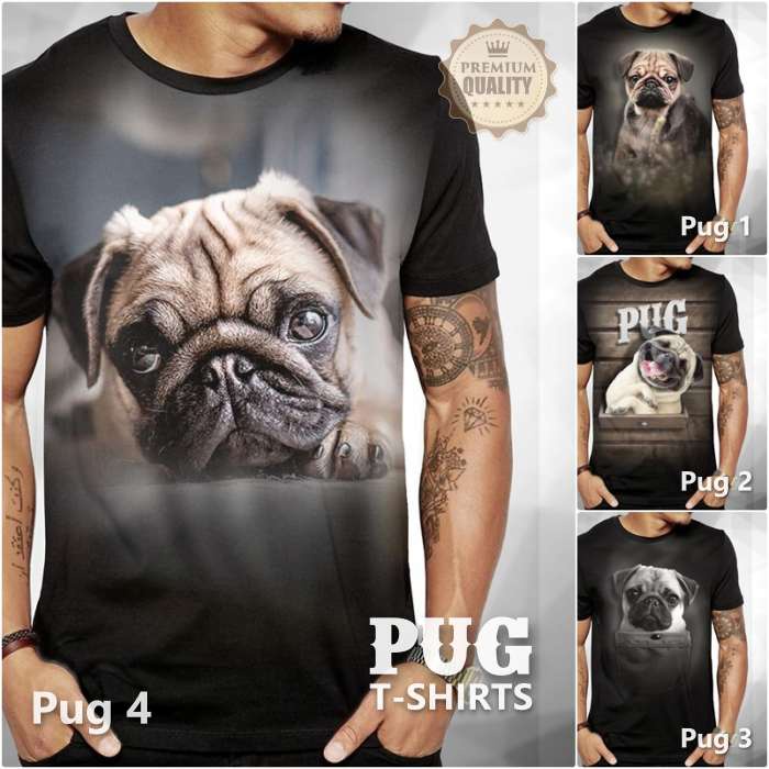 Kaos ANJING PUG Baju Gambar Doggy Puppy Lucu Pug Dog Tshirt Distro Premium