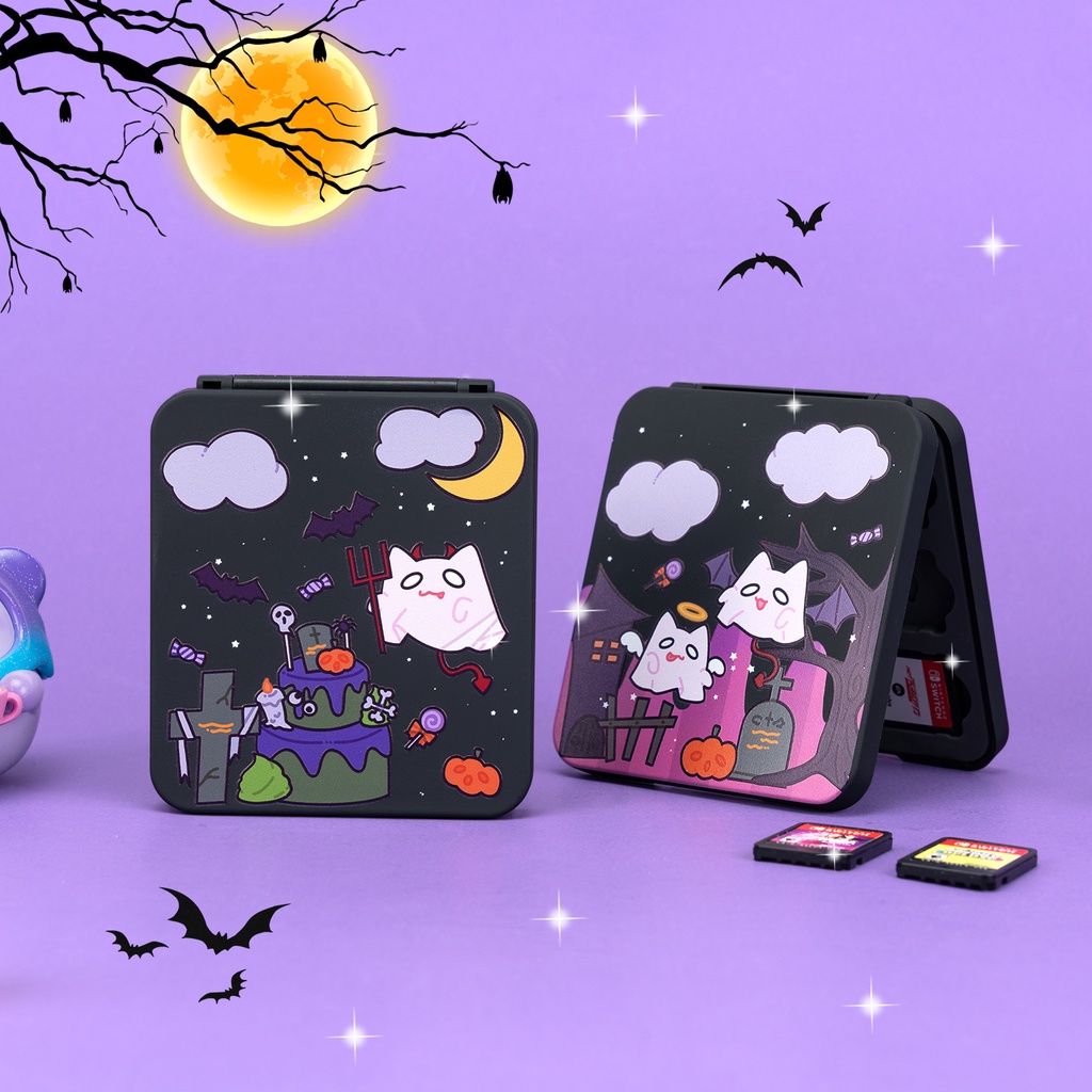 Hard Case Pelindung Joy-Con Nintendo Switch V1 V2 Bahan Silica Gel Motif Hantu Halloween