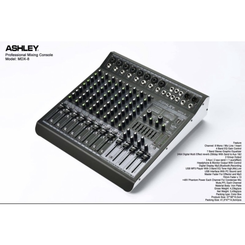 MIXER ASHLEY MDX8 / MIXER ASHLEY MDX 8 / MIXER ASHLEY 8CHANNEL BISA SOUDCARD MIXER ASHLEY MDX8 MIXER
