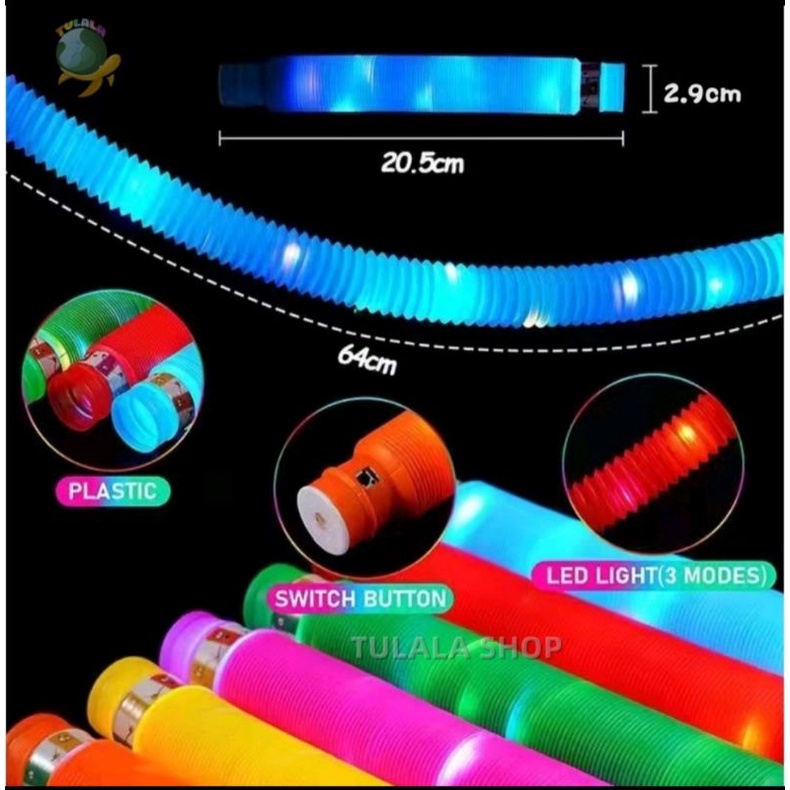 Mainan LED POP FIDGET TUBES SENSORY TOYS/Mainan anak Murah Lampu LED bisa Kreasikan bentuk apa ajah/Mainan anak Lampu warna warni Selang Pipa Light Up Pop Pipes