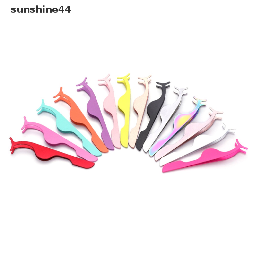 Sunshine Pinset Stainless Steel Alat Bantu Pasang Bulu Mata Palsu / Alis Profesional