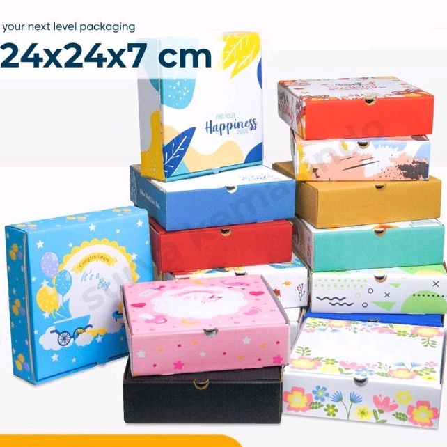 

BOX 24X24X7 CM THANK YOU - MOTIF - FIND YOUR HAPPINESS KARDUS KOTAK HAMPERS MALANG