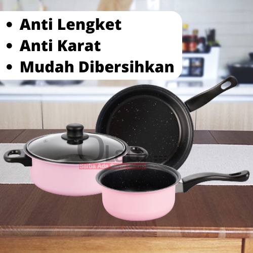 PANCI SET COOKWARE 4IN1 PANCI SERBAGUNA /PENGGORENGAN ANTI LENGKET OLL-99611