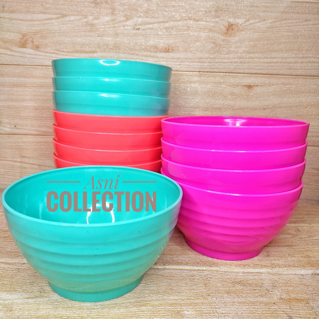 Satu Lusin/12 Pcs Mangkok Sayur - Mangkok Plastik 1 lusin tebal - Mangkuk Sayur Ukuran Besar - Mangk