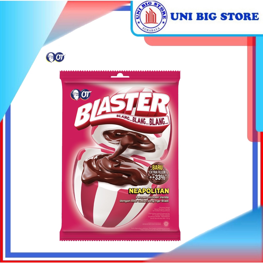 

Blaster Neapolitan Candy 125 gr Permen Stroberi Vanila Coklat