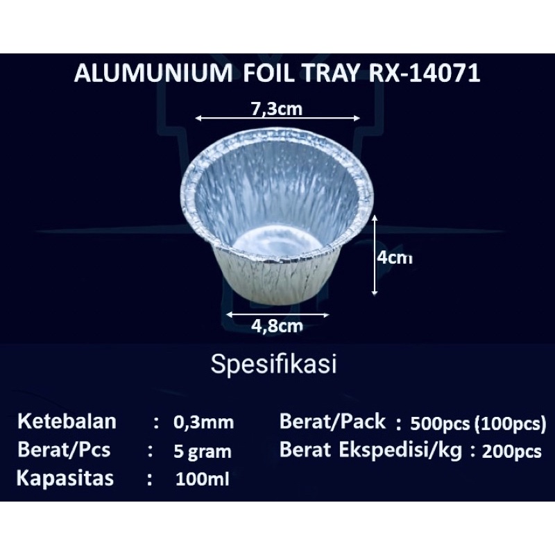 Jual ALUMINIUM MODEL CUP RX14071 WADAH ALUMINIUM FOIL CUP RX14071