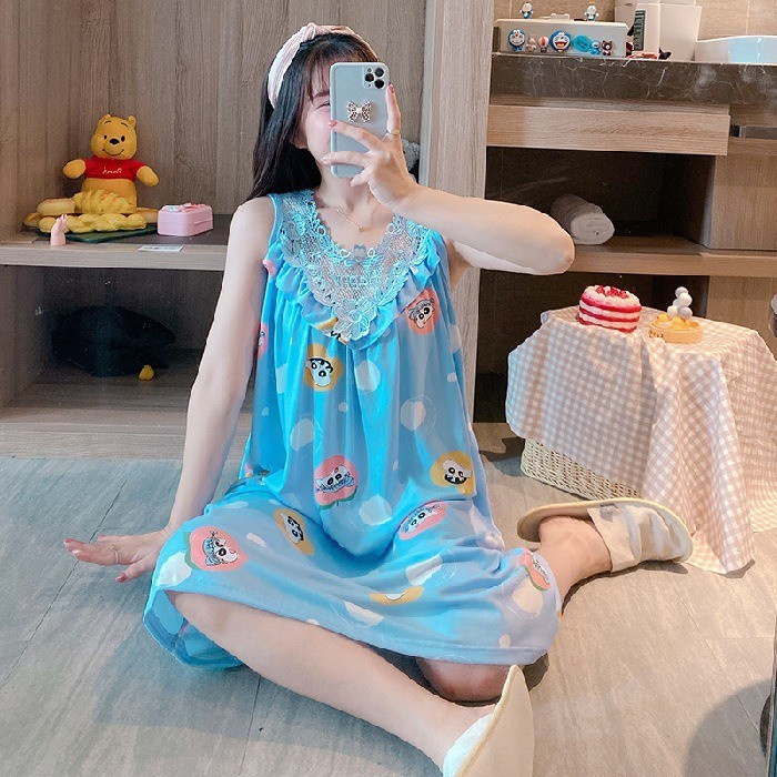 Dress Renda Happy Sinchan Baju Tidur Wanita Hot Sale