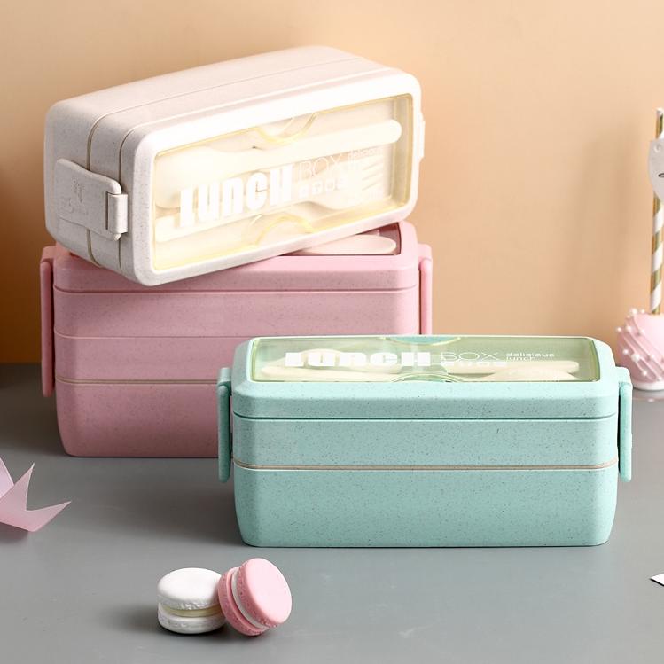 Rekomendasi KKV - 40000KM 3 layers lunch box / Kotak makan tingkat Green / Beige 1000ml/FOOD CONTAIN