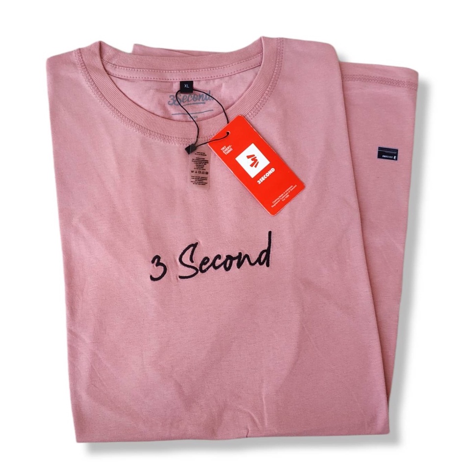 BAJU T-SHIRT KAOS DISTRO V-NECK PRIA 3SECOND THREESECOND THRESECOND 3SCOND THREE SECOND 3SCO LENGAN 