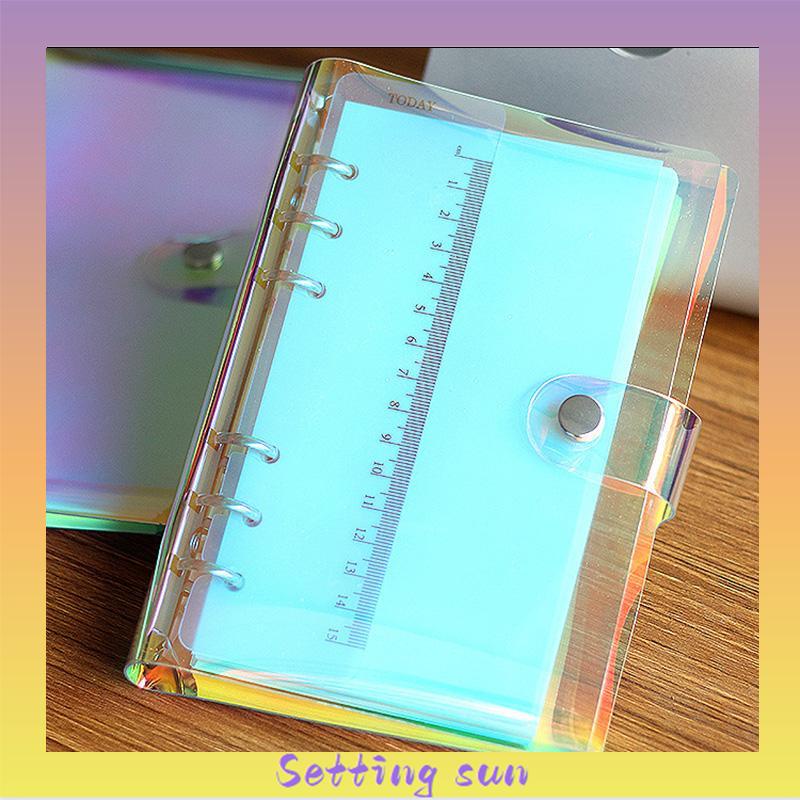 A6/A5 Clear Soft PVC Notebook Binder Cover Planner 6-Ring Loose-Leaf Folder Stationary TN