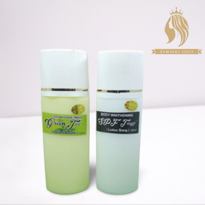 HAND BODY LOTION DOSTING WHITENING GREEN TEA SPF TINGGI / HBL DOSIS TINGGI  1PAKET/ GREEN TEA KUNING