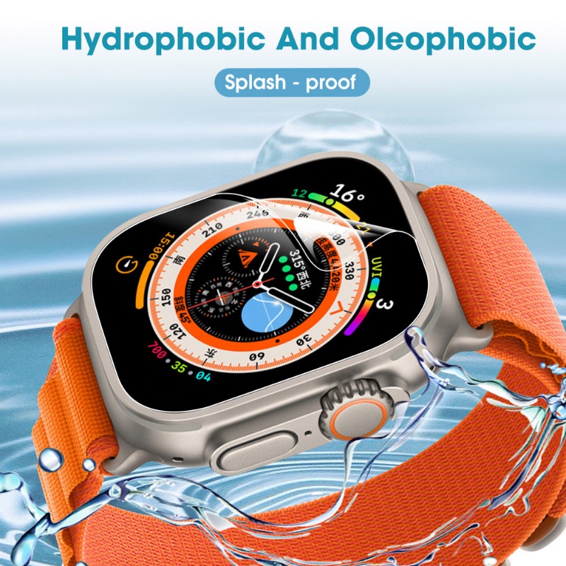 Pelindung Layar Hydrogel 9D Curved HD Bening Anti Gores Untuk Apple Watch Ultra