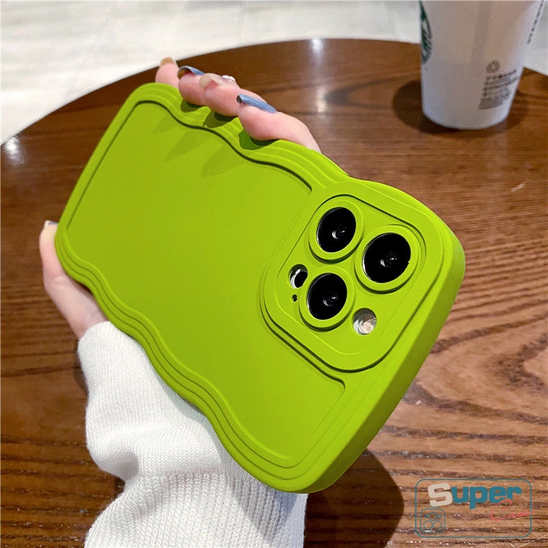 Vivo Y20 Y20 Y11 Y21 Y02s Y12 Y15s Y35 Y75 Y12i Y22 Y15 V25E Y33s Y16 Y11s Y15A Y12s Y17 T1 V20 V23E V21 Y30 Y21s T1X Y91C Y91 Y1s Y55 Wave Edge Simple Solid Candy Color Case Cover