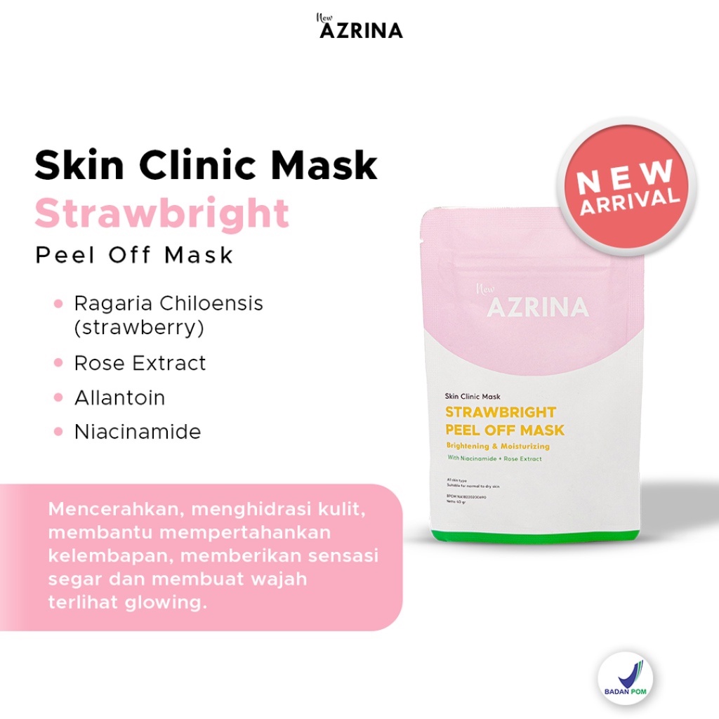 [ FREE GIFT ] Azrina Skin Clinic Mask Keep It Charcoal Be Grapefull Strawbright Mix and Matcha - Masker Wajah Peel Off