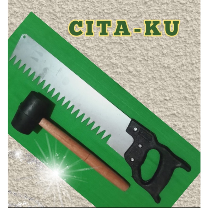 Gergaji Batako Hebel + Palu Karet (Paket 2in1)