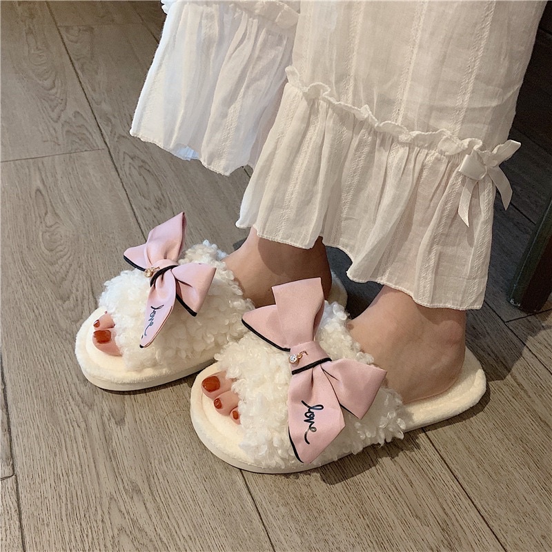 [ LITTLE DAISY ] SANDAL RUMAH RIBBON / PREMIUM COMFY SLIPPER KOREAN / SANDAL RUMAH KAMAR BULU LEMBUT WANITA FASHION / SANDAL HOTEL