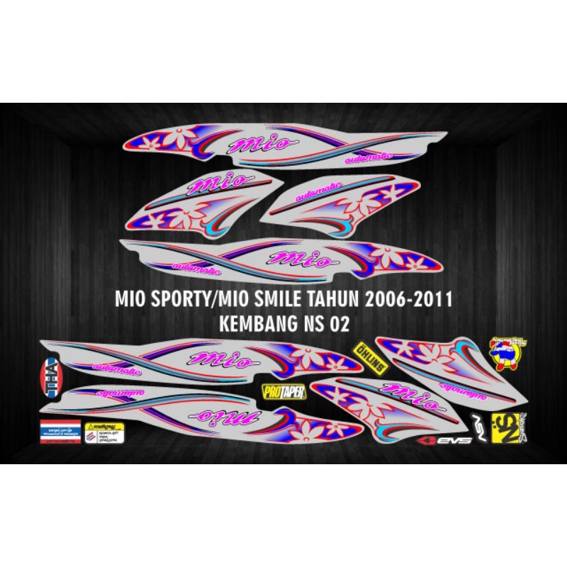 STIKER STRIPING DECAL YAMAHA MIO SPORTY/SMILE NS 02,stiker Mio sporty tahun 2006-2011