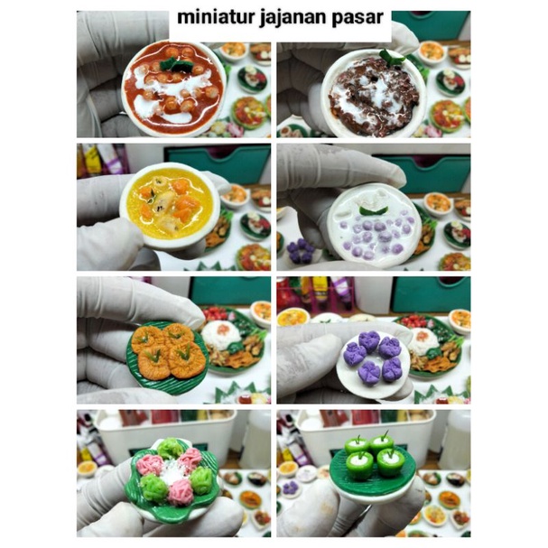 magnet tempelan kulkas miniatur kue tradisional jajanan pasar 02 magnet kulkas - perlengkapan mainan