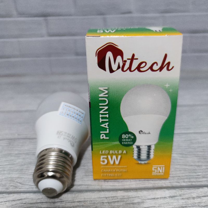 MITECH PLATINUM LAMPU LED A BULB 5W 5 WATT SNI