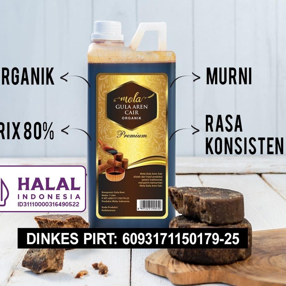 

GRATIS ONGKIR✅Mola Gula Aren Cair Premium Organik 1 liter|RA7