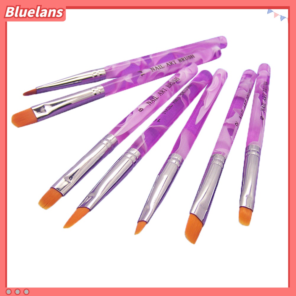 (In Stock) Kacamata Hitam Lensa Warna Warni ♡7pcs / Set Pen Brush Builder Kuku Palsu Akrilik UV Gel Untuk Manicure